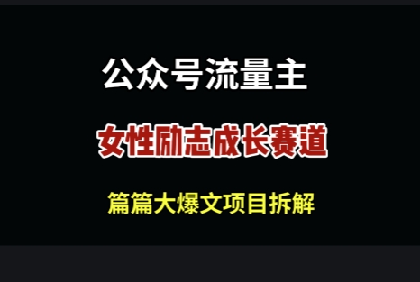公众号女性励志赛道，万次阅读收益100+-网创资源