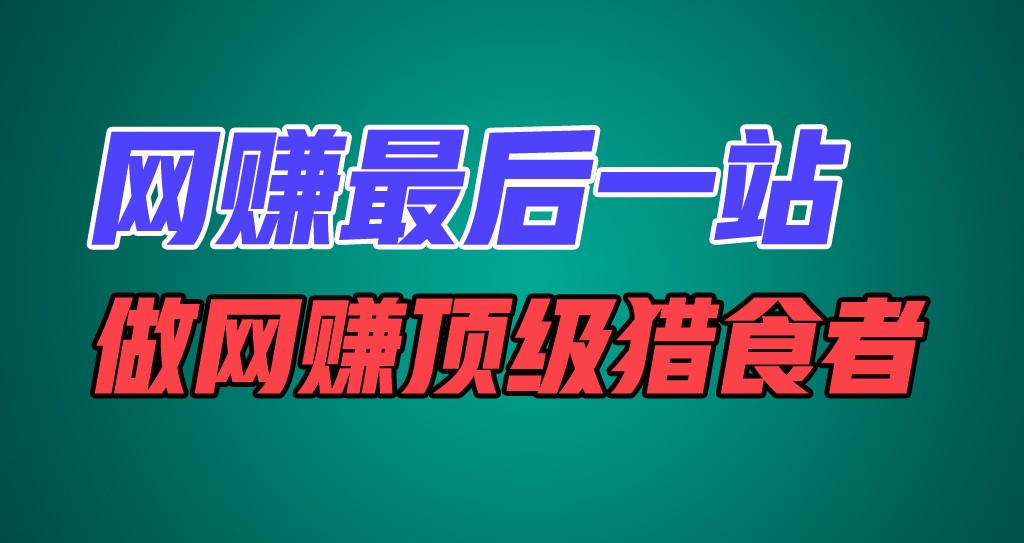 网络赚钱最后一站，卖项目，做网络赚钱顶尖猎食者-网创资源