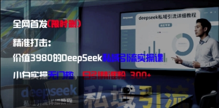 精准打击：价值3980的DeepSeek私域引流实操课，小白实操无门槛，日引精准粉300+-网创资源