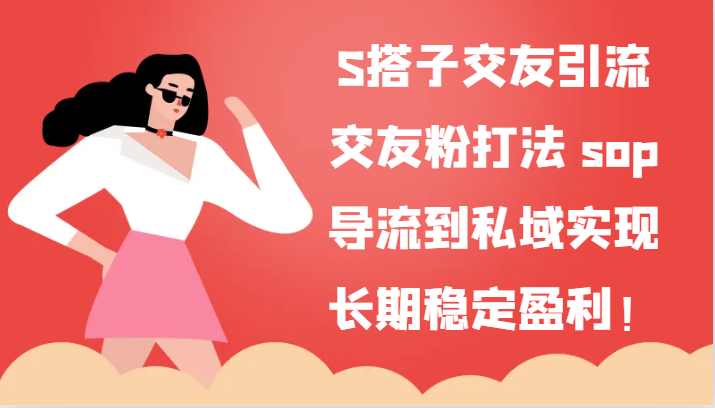 S搭子交朋友引流方法，交朋友粉玩法 sop，引流到公域实现长期高抛低吸！-网创资源