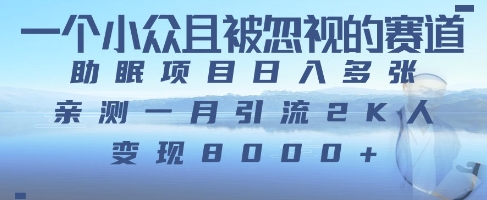 一个被严重低估的赛道，卖助眠教程日入三位数以上-网创资源