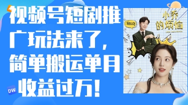 视频号短剧推广最新玩法，简单搬运单月收益过W，小白也能轻松上手-网创资源