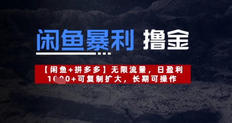 闲鱼暴利撸金无限流量，日盈利几张，可复制扩大，长期可操作-网创资源