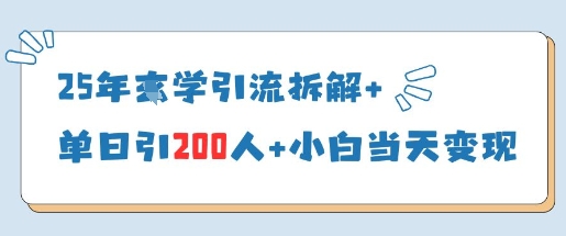 25年国学引流拆解+单日引200人+小白当天就能变现-网创资源