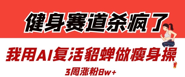 健身赛道杀疯了？我用AI复活貂蝉做瘦身操，3周涨粉8W-网创资源