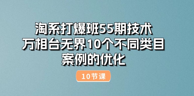 淘系打爆班55期技术：万相台无界10个不同类目案例的优化（10节）-网创资源