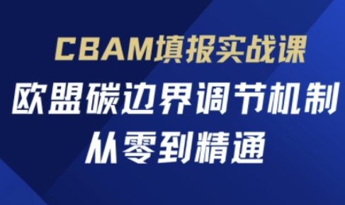CBAM填报实战课，欧盟碳边界调节机制，从零到精通-网创资源
