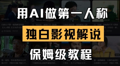 用AI做第一人称独白影视解说，手把手教学，保姆级教程-网创资源