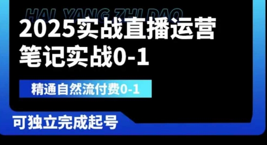 2025实战直播运营0-1，精通自然流付费0-1，可独立完成起号-网创资源