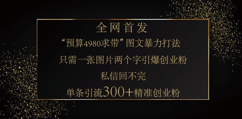 小红书神奇图片引流法，只需一张图，就能单条笔记凭借此方法，轻松引流 300 + 精准创业粉-网创资源