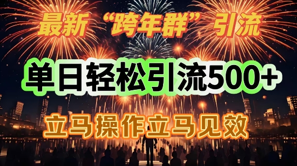 最新跨年群引流，单日轻松引流500，立马操作立马见效-网创资源