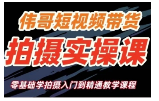 短视频带货拍摄实操课，零基础学拍摄入门到精通教学-网创资源