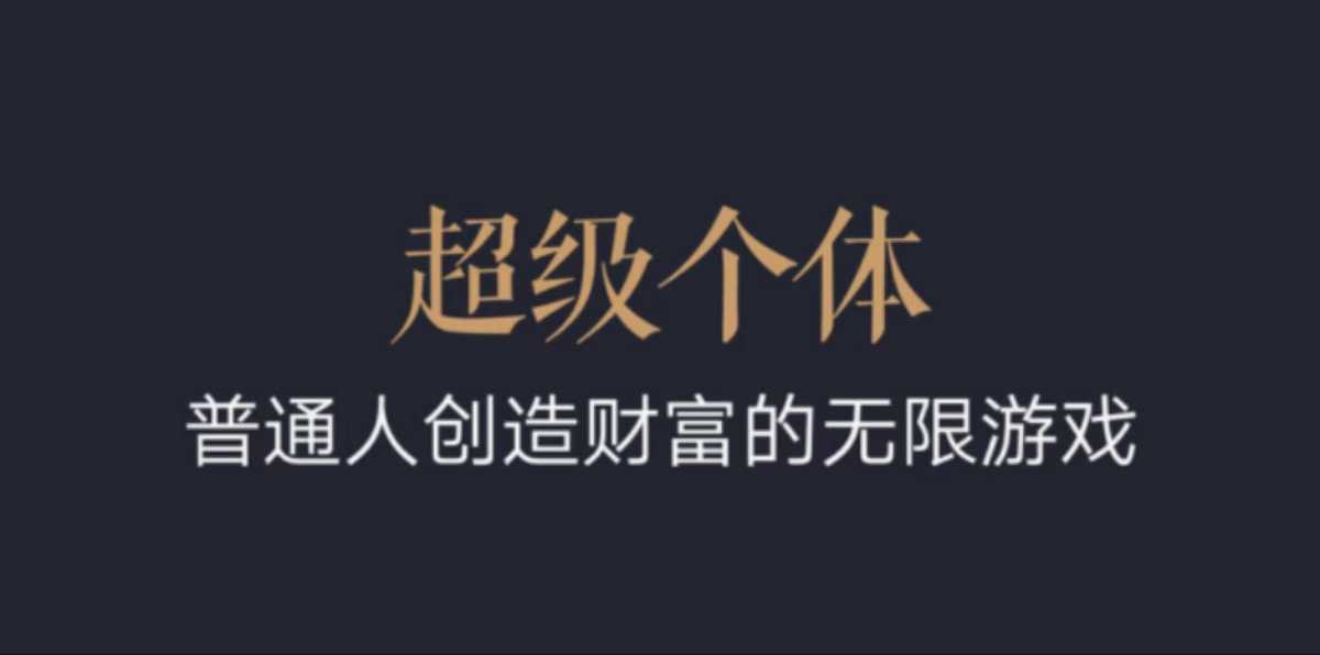 超级个体：2024-2025翻盘指南，普通人创造财富的无限游戏-网创资源