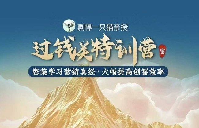 剽悍一只猫-过钱关特训营，学习营销真经 大幅度提高创富效率-网创资源
