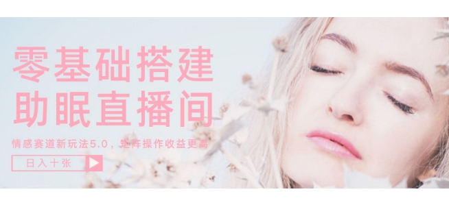零基础手把手教你搭建助眠直播间，月入过W，可矩阵操作放大收益-网创资源