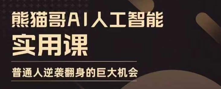 AI人工智能实用课，实在实用实战，普通人逆袭翻身的巨大机会-网创资源