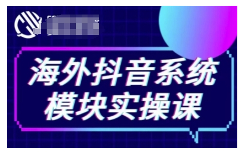 海外抖音Tiktok系统模块实操课，TK短视频带货，TK直播带货，TK小店端实操等-网创资源