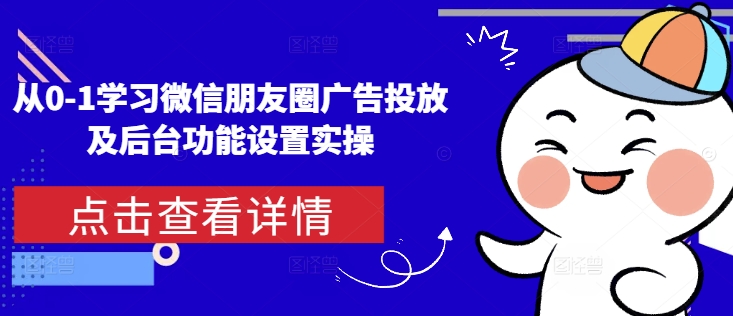 从0-1学习微信朋友圈广告投放及后台功能设置实操-网创资源
