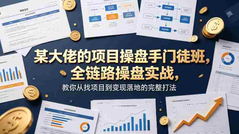 某大佬的项目操盘手门徒班，全链路操盘实战，教你从找项目到变现落地的完整打法-网创资源