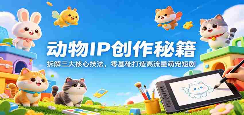 动物IP创作秘籍：拆解三大核心技法，零基础打造高流量萌宠短剧-网创资源