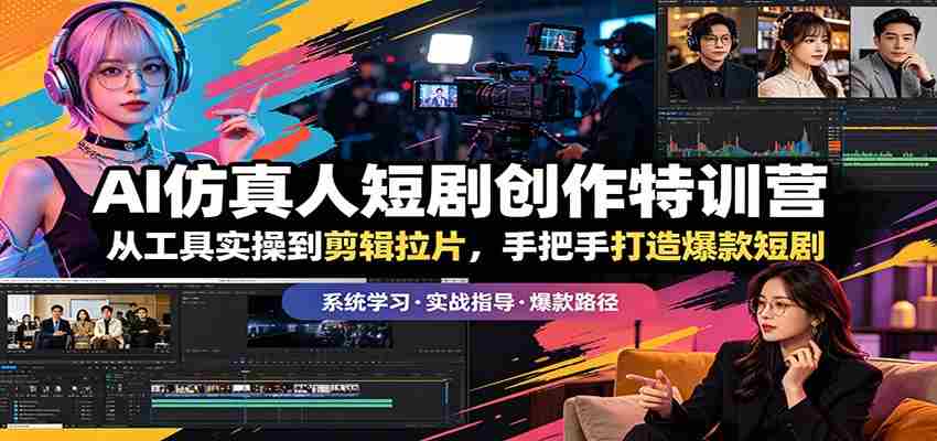 AI仿真人短剧创作特训营：从工具实操到剪辑拉片，手把手打造爆款短剧-网创资源