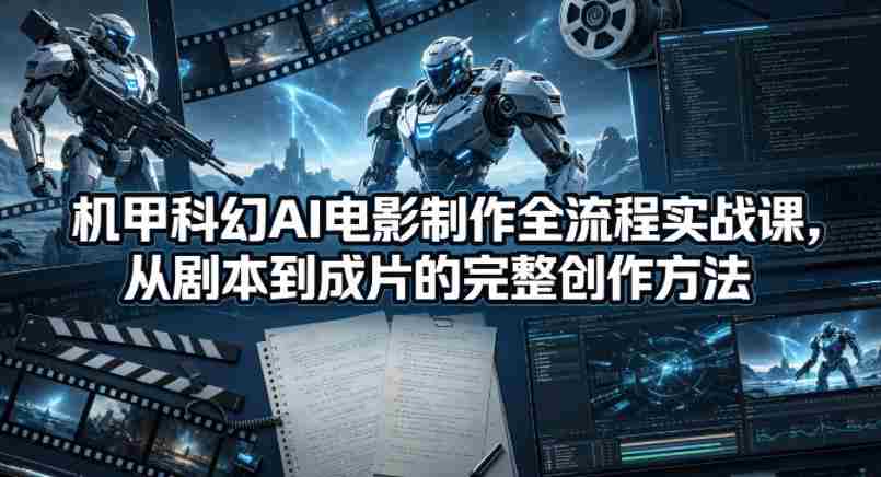 机甲科幻AI电影制作全流程实战课，从剧本到成片的完整创作方法-网创资源