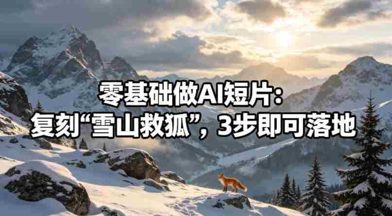 零基础做AI短片：复刻《雪山救狐》，3步即可落地-网创资源