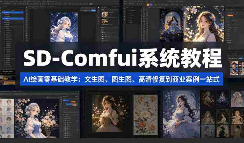 SD-Comfyui系统教程，ai绘画零基础教学，文生图、图生图、高清修复到商业案例一站式-网创资源