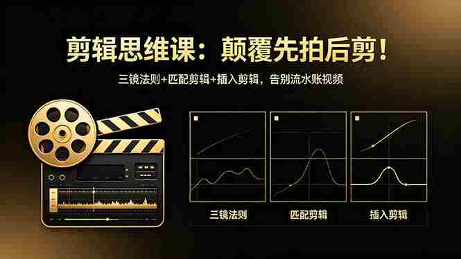 （18285期）剪辑思维课：颠覆先拍后剪！三镜法则+匹配剪辑+插入剪辑，告别流水账视频-网创资源
