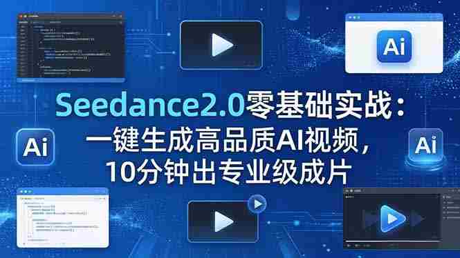 （18323期）Seedance2.0零基础实战：一键生成高品质AI视频，10分钟出专业级成片-网创资源