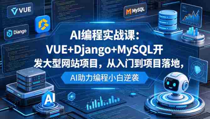 AI编程实战课：VUE+Django+MySQL开发大型网站项目，从入门到项目落地，AI助力编程小白逆袭-网创资源