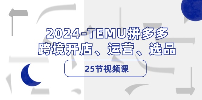 2024TEMU拼多多跨境开店、运营、选品（25节视频课）-网创资源