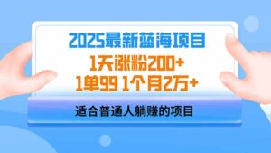 （14573期）2025蓝海项目 1天增粉200  1单99 1个月2万-中创网_专注互联网创业,项目资源整合-网创资源