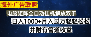 （14540期）国外广告联盟平台每日数分钟日入1000 没脑子实际操作，可引流矩阵并附有管道收益-中创网_专注互联网创业,项目资源整合-网创资源