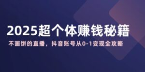 （14497期）2025超个人赚钱秘诀：不画大饼的直播间，抖音帐号从0-1转现攻略大全-网创资源