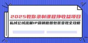 （14486期）2025教大家录制课程挣盈利新项目，公域公域流量IP营销推广作图外包装转现攻略大全-网创资源