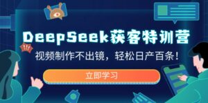 （14461期）DeepSeek拓客夏令营，视频后期制作不出境，轻轻松松日产百条！-网创资源