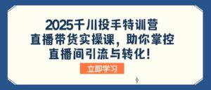（14423期）2025巨量千川投篮高手夏令营：直播卖货实操课，帮助你操控直播间引流与转化！-网创资源