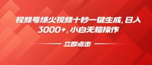 （14415期）微信视频号爆火视频十秒一键生成，日入3000 ，新手没脑子实际操作-网创资源