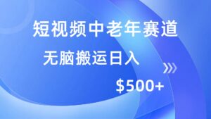 （14254期）短视频中老年人跑道，使用方便，全平台盈利，没脑子运送日入500-网创资源