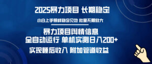 （14244期）暴力行为新项目网络舆情：全平台全自动控制 单机版日入200  完成睡后收入-网创资源