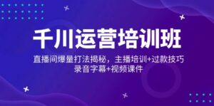 （14230期）巨量千川经营培训机构，直播房间爆量玩法揭密，网红培训 过款方法，音频外挂字幕 短视频-网创资源
