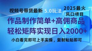 （14191期）视频号带货全新5.0游戏玩法，著作制作简单，当日养号，拷贝，轻轻松松引流矩阵…-网创资源