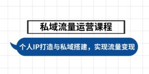 （14137期）私域流量运营课程内容，本人IP塑造与公域构建，推动学生完成数据流量变现-网创资源
