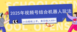 （14128期）2025年微信视频号融合智能机器人游戏玩法，使用方便，5分钟左右一条原创短视频，适宜零基…-网创资源