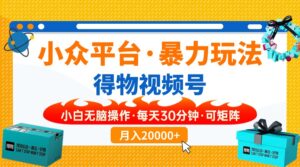 （14114期）【得物APP】冷门服务平台暴力行为游戏玩法，一键运送爆款短视频，可引流矩阵，新手没脑子实际操作，…-网创资源
