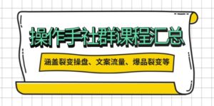 （14104期）操作员社群营销课程内容归纳，包含裂变式股票操盘、创意文案总流量、爆款裂变式等多个方面具体内容-网创资源