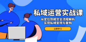 （14098期）私域流量运营实战演练课，从查找到交易量全过程分析，完成私域变现与回购-网创资源