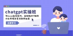 （14079期）chatgpt实战演练班，学Excel高效率方法，自动化技术PPT制做，小红书爆款手记写作秘笈-网创资源