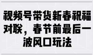 （13991期）视频号带货新春祝福对联，春节前最后一波风口玩法-网创资源
